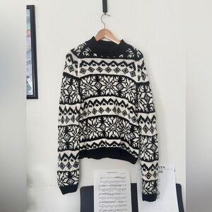 Ann Taylor Black and White Knit Sweater